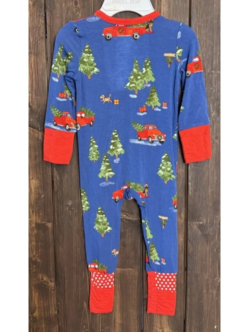 Angel Dear Baby 0-3 months Red Truck Convertible Romper NWT Christmas Holiday